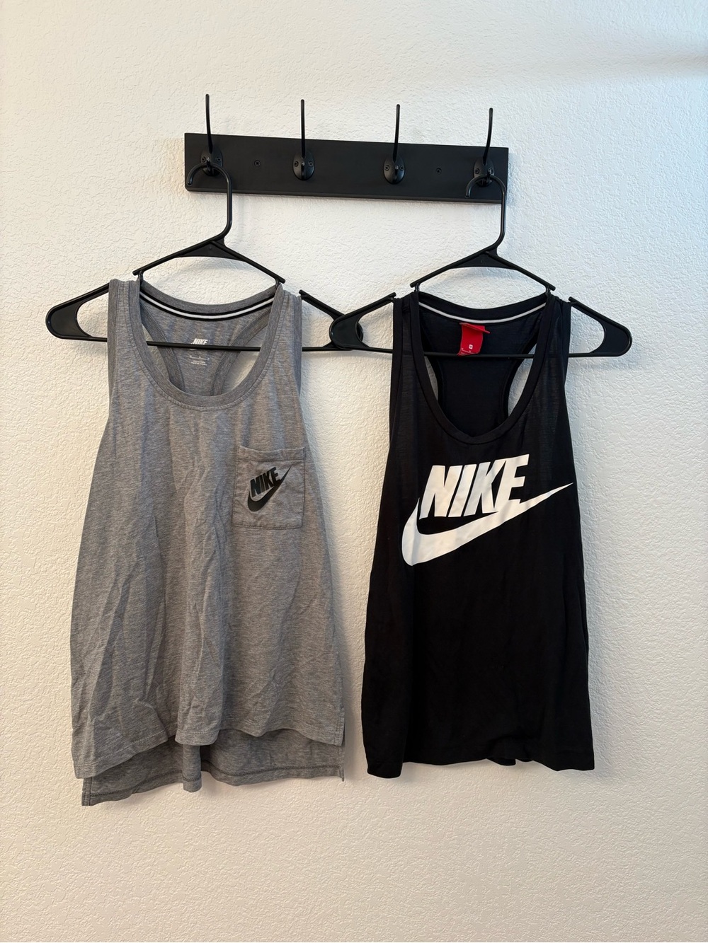 Two Nike Women's Graphic Racerback & Gray Pocket Tank Duo